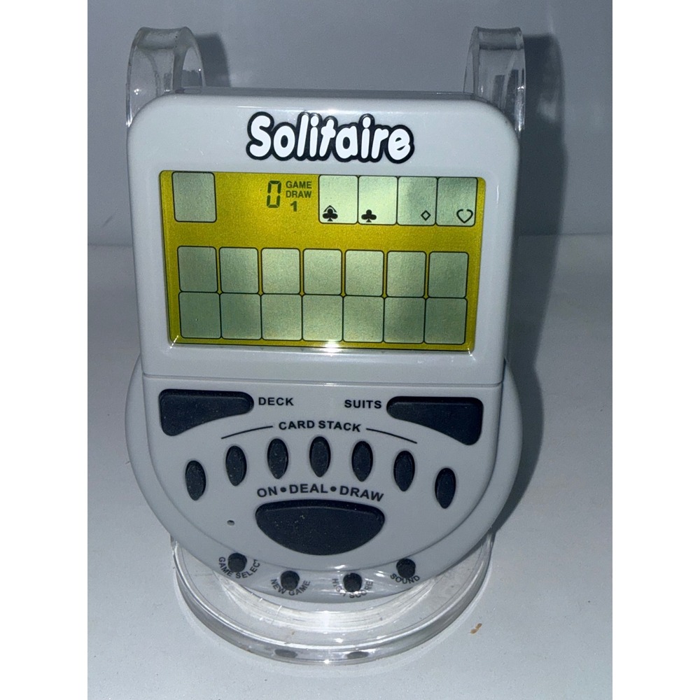 Mega Screen Solitaire Handheld Electronic Game Grey Excellent Instruction Manual